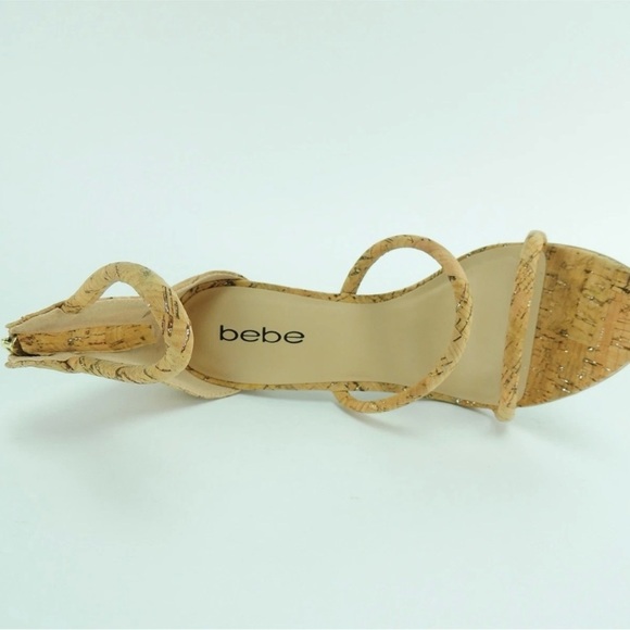 Bebe Berdine G Tan Gold Cork Women's Sandals - Picture 5 of 6